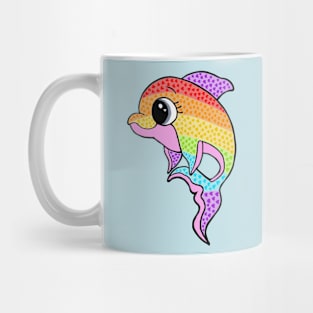 Love Everyone Rainbow Dolphin Mug